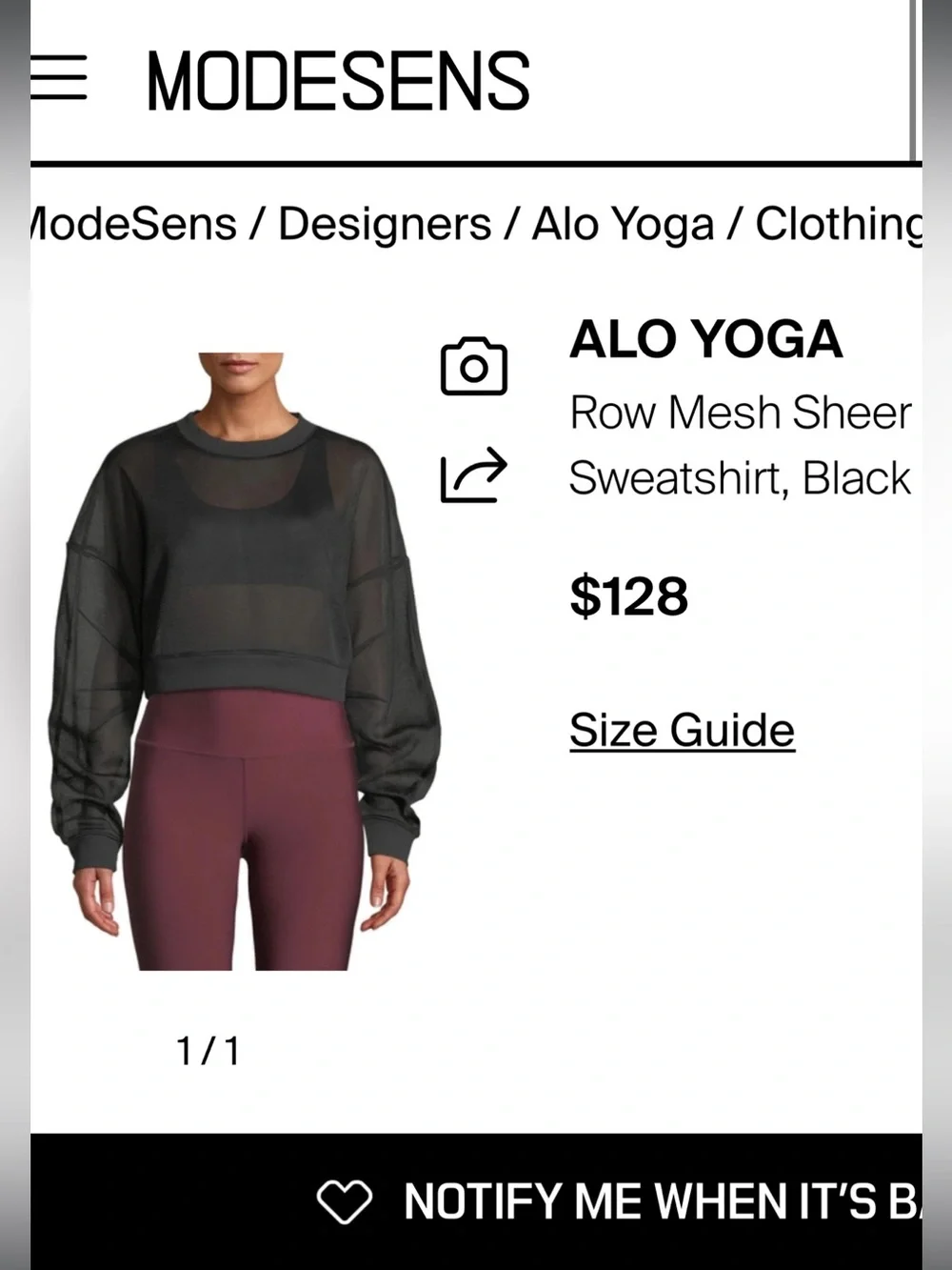 Alo Yoga Row mesh long sleeve sheer